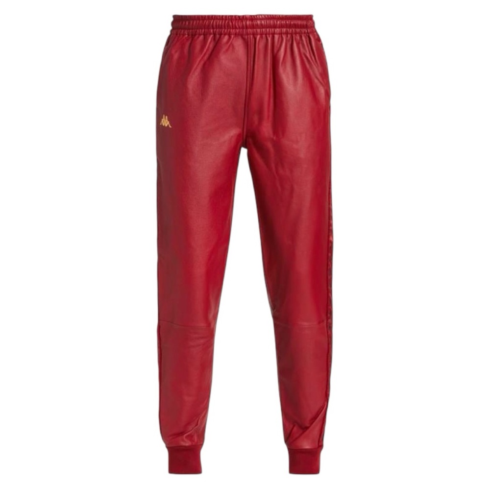 Kappa Genuine Leather trackpants Size S (New), Red Chili Pepper - Yellow, Men